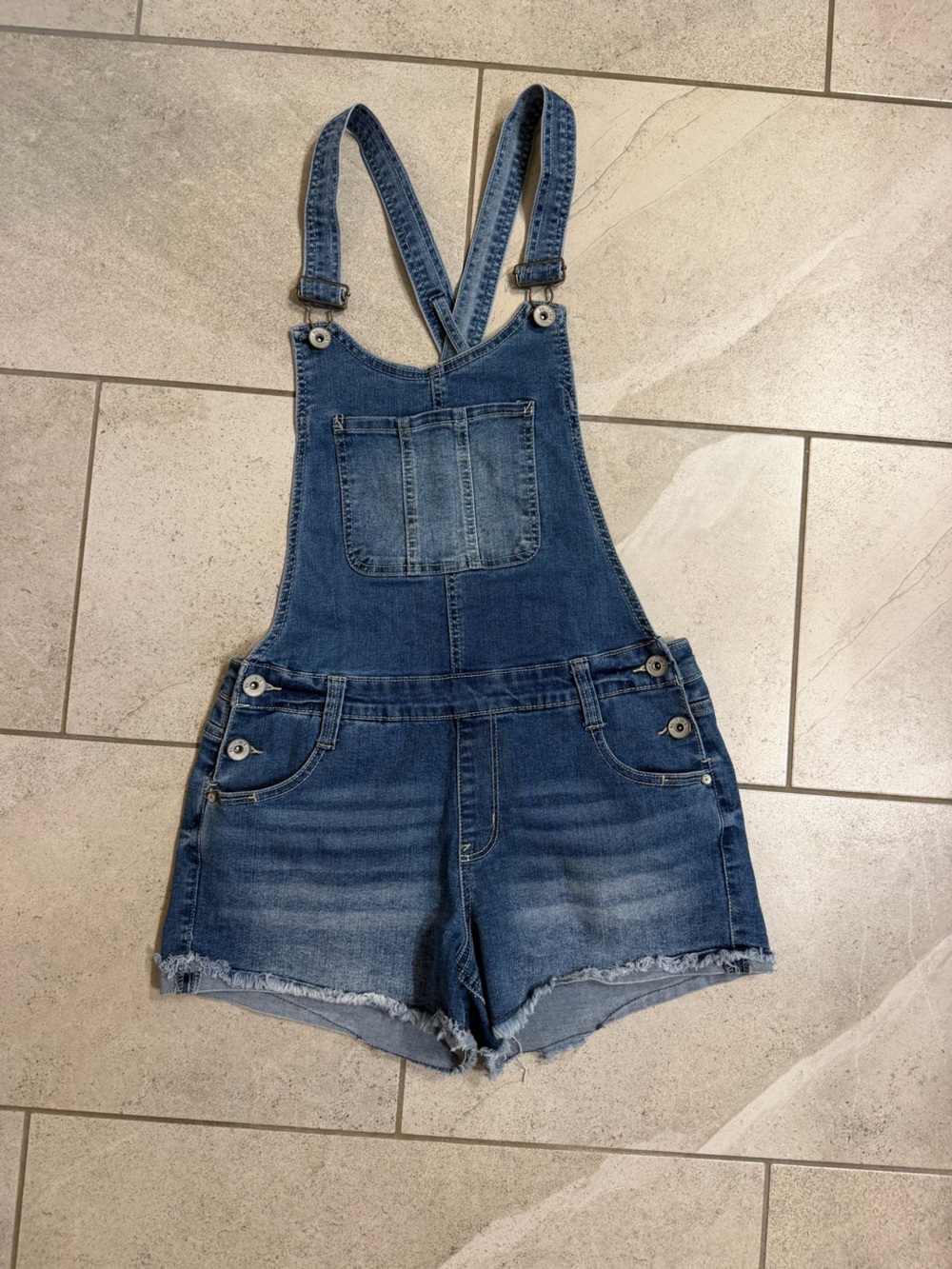 Wallflower Blue Denim Jean Overalls Shorts